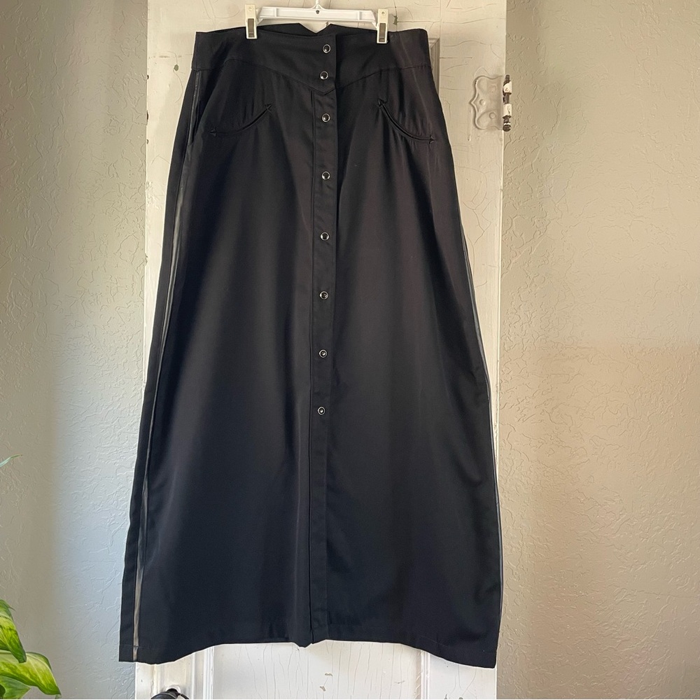 Scully Black Button-Front Maxi Skirt